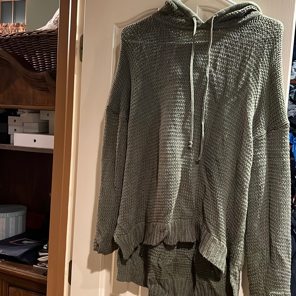Aqua hooded sweater